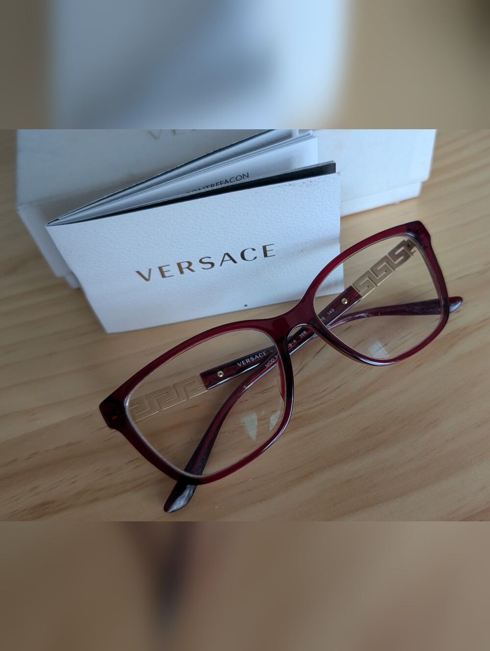 Versace Optical La Greca Transparent Red Eyeglasses Frames Mod 3192-B 388